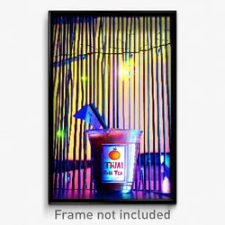 Pixel Art Poster - Wire Frame Glitchy Thai Tea (8 Bit Video Game Print)