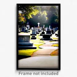 Pixel Art Poster - Humble Cemetery (8 Bit Psychedelic Trippy Video Game Print)