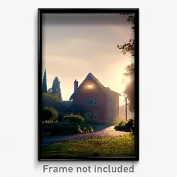 Pixel Art Poster - Peaceful Parsonage (8 Bit Psychedelic Video Game Print)
