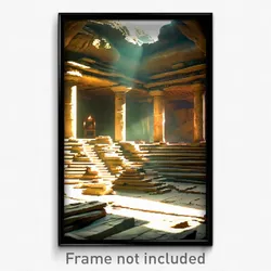 Pixel Art Poster - Ancient Den (8 Bit Psychedelic Trippy Weird Video Game Print)