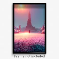 Pixel Art Poster - Cold Landmark (8 Bit Psychedelic Trippy Video Game Print)
