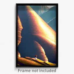 Pixel Art Poster - Metallic Hills (8 Bit Psychedelic Trippy Video Game Print)