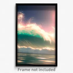 Pixel Art Poster - Graceful Tsunami (8 Bit Psychedelic Trippy Video Game Print)