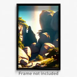 Pixel Art Poster - Tremendous Outcropping (8 Bit Psychedelic Video Game Print)