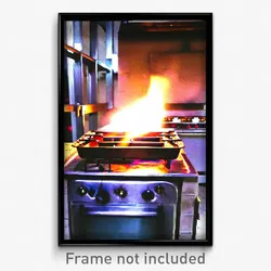 Pixel Art Poster - Steel Stove (8 Bit Psychedelic Trippy Weird Video Game Print)