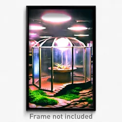 Pixel Art Poster - Cold Terrarium (8 Bit Psychedelic Trippy Video Game Print)