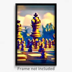Pixel Art Poster - Nutty Chess (8 Bit Psychedelic Trippy Weird Video Game Print)