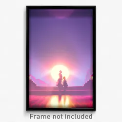 Pixel Art Poster - Secret Dreamscape (8 Bit Psychedelic Trippy Video Game Print)