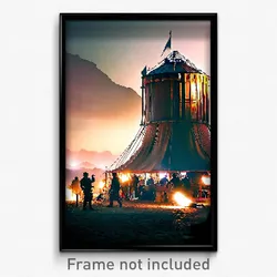 Pixel Art Poster - Bustling Bivouac (8 Bit Psychedelic Trippy Video Game Print)