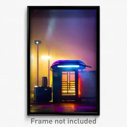 Pixel Art Poster - Electric Dugout (8 Bit Psychedelic Trippy Video Game Print)