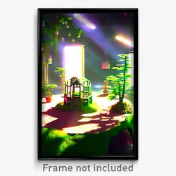 Pixel Art Poster - Beloved Terrarium (8 Bit Psychedelic Trippy Video Game Print)
