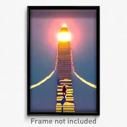 Pixel Art Poster - Faraway Ziggurat (8 Bit Psychedelic Trippy Video Game Print)