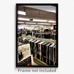 Pixel Art Poster - Spotless Vinyl Store (8 Bit Psychedelic Video Game Print)