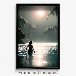 Pixel Art Poster - Deadly Lagoon (8 Bit Psychedelic Trippy Video Game Print)