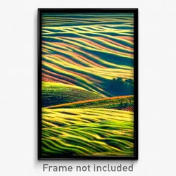 Pixel Art Poster - Wavy Fields (8 Bit Psychedelic Trippy Weird Video Game Print)