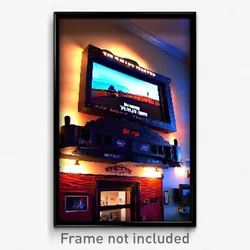 Pixel Art Poster - Quaint Home Theatre (8 Bit Psychedelic Video Game Print)