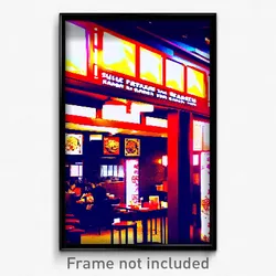 Pixel Art Poster - Prestigious Ramen (8 Bit Psychedelic Trippy Video Game Print)