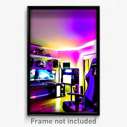 Pixel Art Poster - Unique Gaming Room (8 Bit Psychedelic Video Game Print)