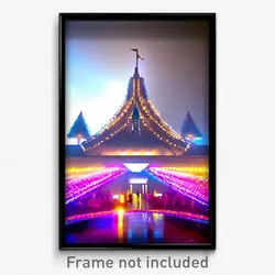 Pixel Art Poster - Silly Landmark (8 Bit Psychedelic Trippy Video Game Print)
