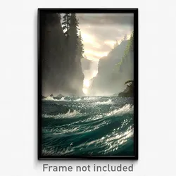 Pixel Art Poster - Thunderous Stream (8 Bit Psychedelic Trippy Video Game Print)