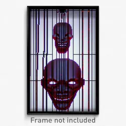 Pixel Art Poster - Wire Frame Glitchy Grotesque (8 Bit Video Game Print)