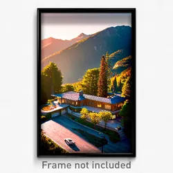 Pixel Art Poster - Mountainous Home (8 Bit Psychedelic Trippy Video Game Print)