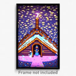 Pixel Art Poster - Bubbly Wigwam (8 Bit Psychedelic Trippy Video Game Print)