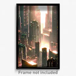 Pixel Art Poster - Complicated Metropolis (8 Bit Psychedelic Video Game Print)