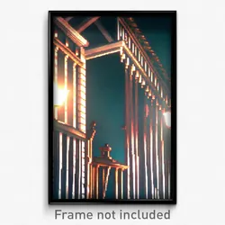 Pixel Art Poster - Perfect Pallisade (8 Bit Psychedelic Trippy Video Game Print)