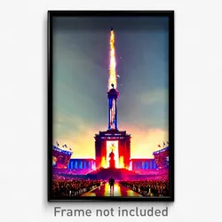 Pixel Art Poster - Colossal Independence Day (8 Bit Video Game Print)
