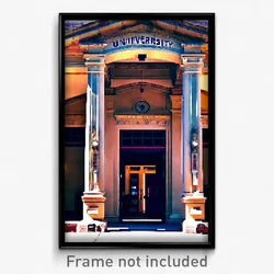Pixel Art Poster - Antique University (8 Bit Psychedelic Video Game Print)