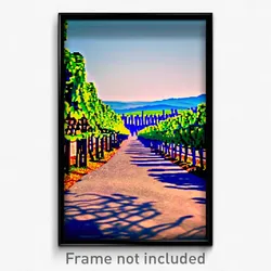 Pixel Art Poster - Blue Vineyard (8 Bit Psychedelic Trippy Video Game Print)