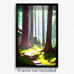 Pixel Art Poster - Showy Woods (8 Bit Psychedelic Trippy Weird Video Game Print)