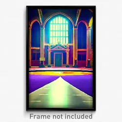 Pixel Art Poster - Quirky Court (8 Bit Psychedelic Trippy Video Game Print)