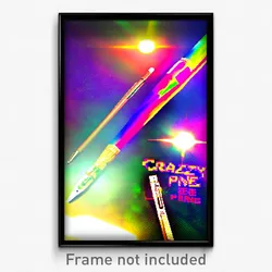 Pixel Art Poster - Crazy Pen (8 Bit Psychedelic Trippy Weird Video Game Print)