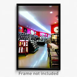 Pixel Art Poster - Notable Vinyl Store (8 Bit Psychedelic Video Game Print)