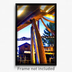 Pixel Art Poster - Famous Sawmill (8 Bit Psychedelic Trippy Video Game Print)