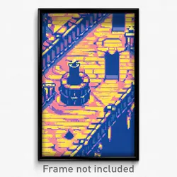 Pixel Art Poster - Measly Stronghold (8 Bit Psychedelic Trippy Video Game Print)