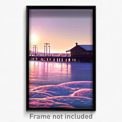 Pixel Art Poster - Frozen Wharf (8 Bit Psychedelic Trippy Video Game Print)