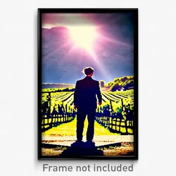 Pixel Art Poster - Awesome Vineyard (8 Bit Psychedelic Trippy Video Game Print)