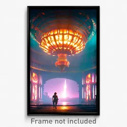 Pixel Art Poster - Novel Landmark (8 Bit Psychedelic Trippy Video Game Print)