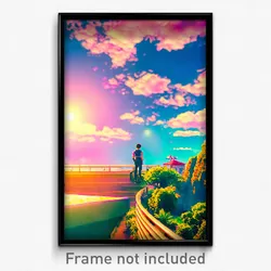 Pixel Art Poster - Vivid Vista (8 Bit Psychedelic Trippy Weird Video Game Print)