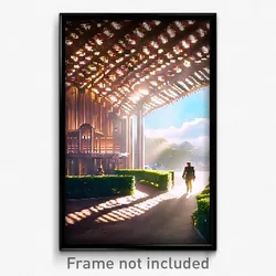 Pixel Art Poster - Grand Hospice (8 Bit Psychedelic Trippy Video Game Print)