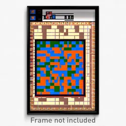 Pixel Art Poster - Standard Chess Board (8 Bit Psychedelic Video Game Print)