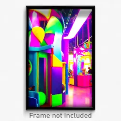 Pixel Art Poster - Colorful Stand (8 Bit Psychedelic Trippy Video Game Print)