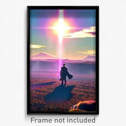 Pixel Art Poster - Outrageous Plains (8 Bit Psychedelic Trippy Video Game Print)