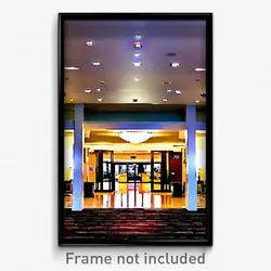 Pixel Art Poster - Famous Hotel Lobby (8 Bit Psychedelic Video Game Print)