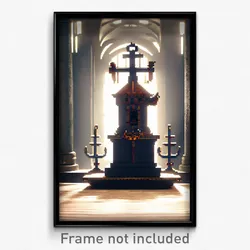 Pixel Art Poster - Nautical Sepulchre (8 Bit Psychedelic Video Game Print)
