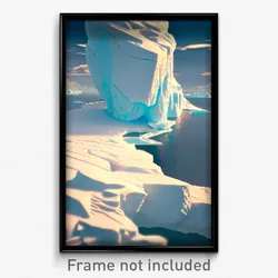 Pixel Art Poster - Complex Iceberg (8 Bit Psychedelic Trippy Video Game Print)