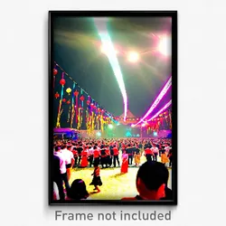 Pixel Art Poster - Showy Festival (8 Bit Psychedelic Trippy Video Game Print)